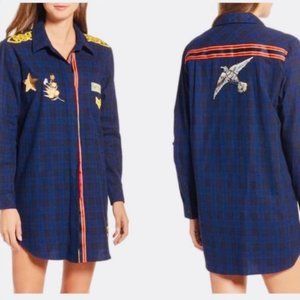 Sam Edelman  Navy Plaid Sleepshirt